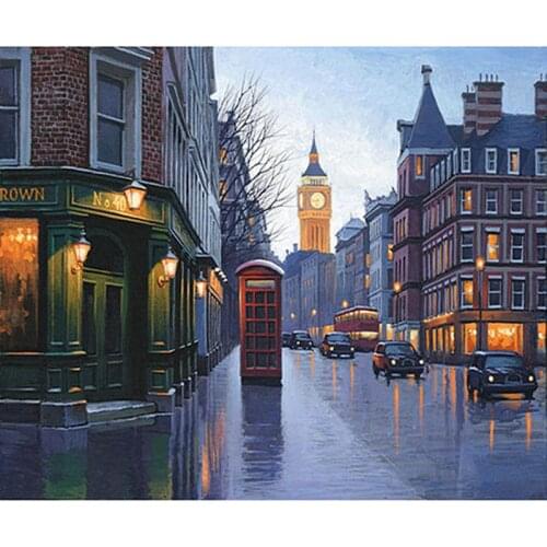 YIKEE diamond painting street,cross stitch diamond,diamond mosaic paintings Y587