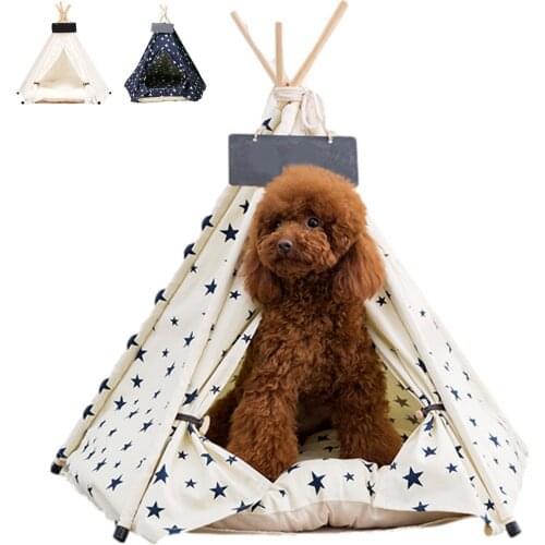 Pet Tent Dog Kennel Teepee Tents Dog Nest House Bed For Cat Pet Puppy Supplies Kennel Portable Washable Indoor Outdoor Pets Tent