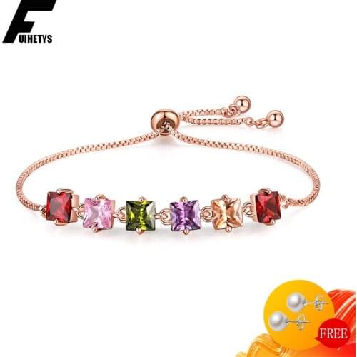 Fashion Bracelet 925 Silver Jewelry Geometric Topaz Gemstone Bracelets Accessories for Women Wedding Engagement Party Wholesale