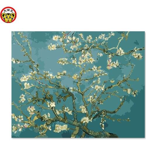Painting by numbers art paint by number DIY decoration drawing room bedroom sofa background painting Van Gogh apricot flower