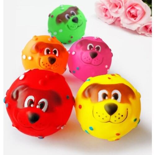 1PCS Random Color Legendog Dog Squeaky Ball Toy Funny Carton Colorful Puppy Chewing Toy Dog Teeth Cleaning Toy Sound Toy