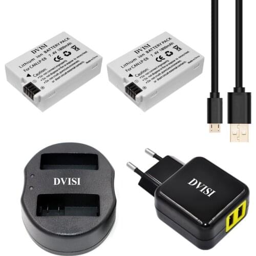 2pcs/lot 1800mAh LP-E8 LP E8 Rechargeable Battery+USB Dual Charger for Canon EOS 550D 650D 700D Rebel T2i T5i Kiss X4 X6i