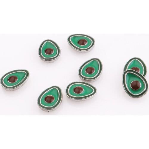 20Pcs/Lot Enamel Green Avocado Floating Charms Making Fruit Food Pendant Locket Statement Jewelry Crafting