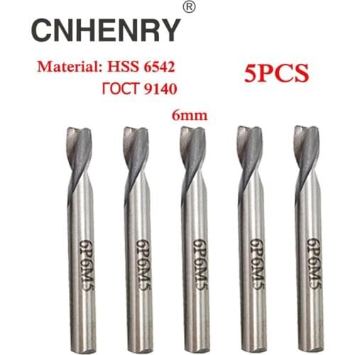 5pcs 2 Flutes 6mm HSS 6542 End Mill Router Bit Set CNC Keyway Milling Wood Cutter Metal Mill Cutter Drill Bits Diagnostic-tool