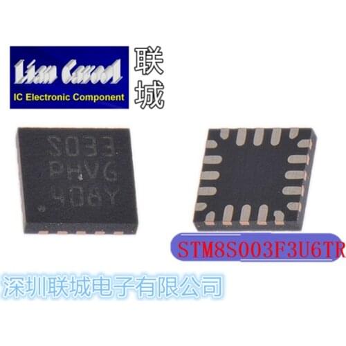 50PCS STM8S003F3U6 STM8S003F3U6TR UFQFPN20_3X3