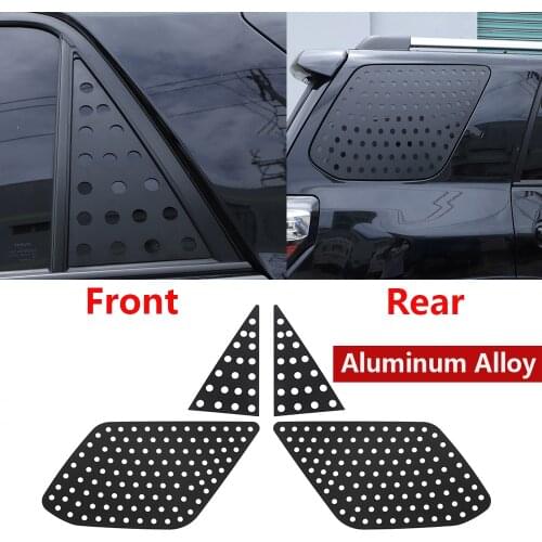 Aluminum Alloy C-pillar Rear Triangular Window Glass Plate Cover Trim Fit For Toyota 4Runner 2010-2021 Car Exterior Accessories