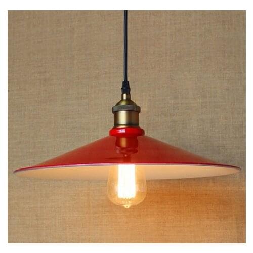 American Loft Red Iron Art Droplight Edison Industrial Vintage Pendant Light Fixtures For Living Dining Room Bar Hanging Lamp