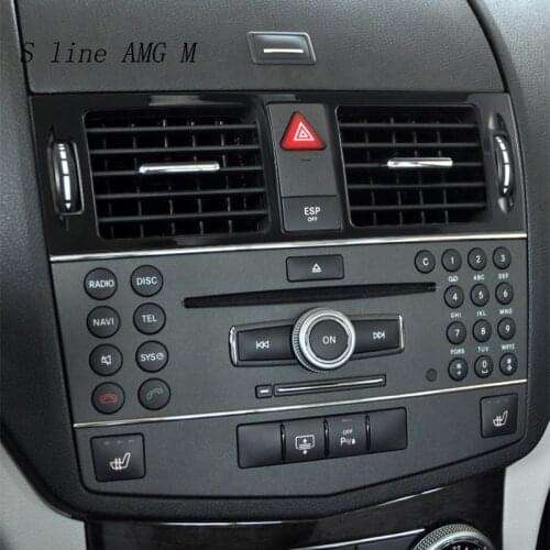 Car Styling For Mercedes Benz W204 Center Console Conditioner Air outlet Panel Buttons Cover Stickers Trim C Class Accessories