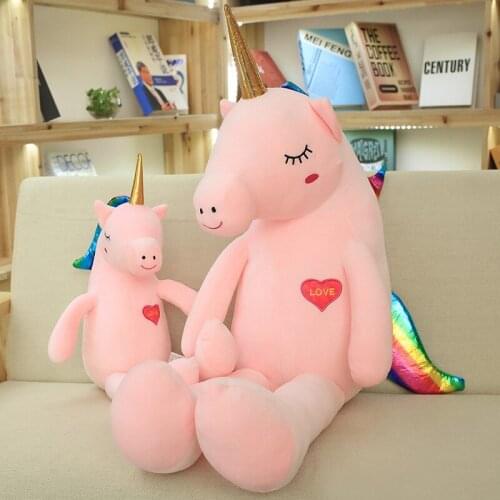 60-120cm Large Unicorn Animal Plush Toys Stuffed Unicorn Toy Girl Gift Childrens Toy Sofa Pillow Cushion Home Decoration