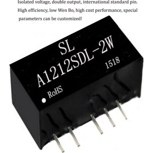 DC DC power module -12V to + 12V isolated power chip low ripple a1212sdl-2w dual output