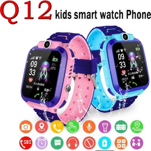 Q12 Childrens Kids Phone Watch Smartwatch With Sim Card For Boys Girls Canera Waterproof IP67 Gift Smart Watch For Android IOS