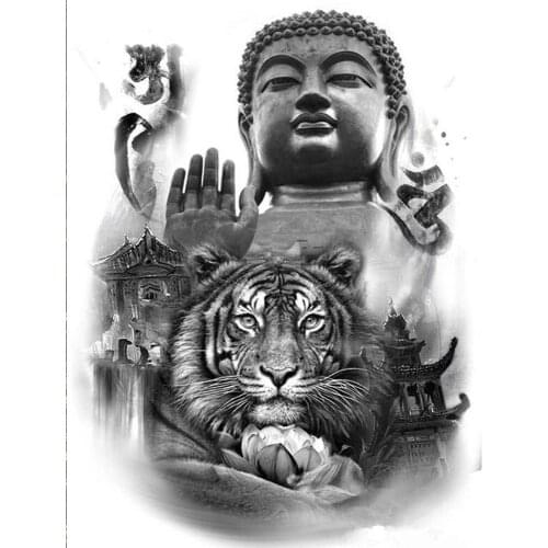 DIY 5D Diamond Embroidery Buddha statue and tiger 3D Diamond Painting Full Square Needlework Mosaic Rhinestone Home Decor FG1847