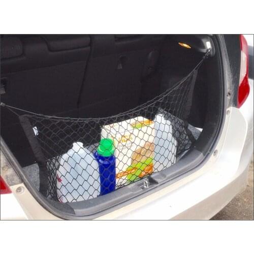 Double-layer Rear Trunk Mesh Elastic Cargo Storage Organizer Net with Hook