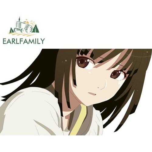 EARLFAMILY 13cm x 7.3cm for Bakemonogatari Nadeko Vinyl Car Stickers Camper Creative Scratch-proof Window Trunk Decal Decoration