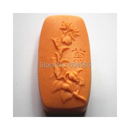 The wording "chrysanthemum" rectangle soap mold/handmade soap mold/die/silica gel soap die silicone mold/candles
