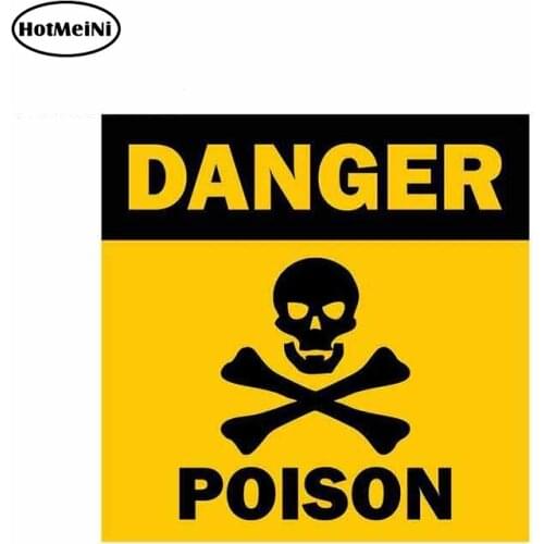 HotMeiNi 13cm x 13cm Tuning Decal Car Motorcycles Danger Warning Sign Poison Skull Bumper Car Sticker