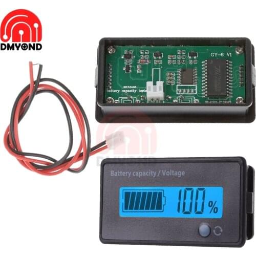 Blue DC 12V LED Display Battery Capacity Indicator Meter for Accumulators Lithium Battery Power Level Detector Tester Voltmeter