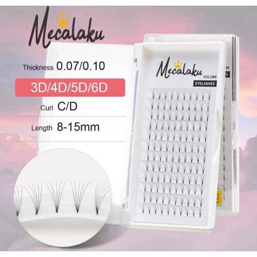 Mecalaku Faux Mink Lashes 3d/4d/5d/6d Premade Fans Russian Volume Lashes Short Stem Russian Volume Eyelash Extensions