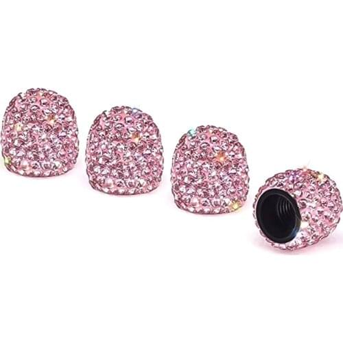 4Pcs/Lot Soft Clay Rhinestone Car Tire Valve Caps Diamond Shining Dustproof Caps Car Accessories
