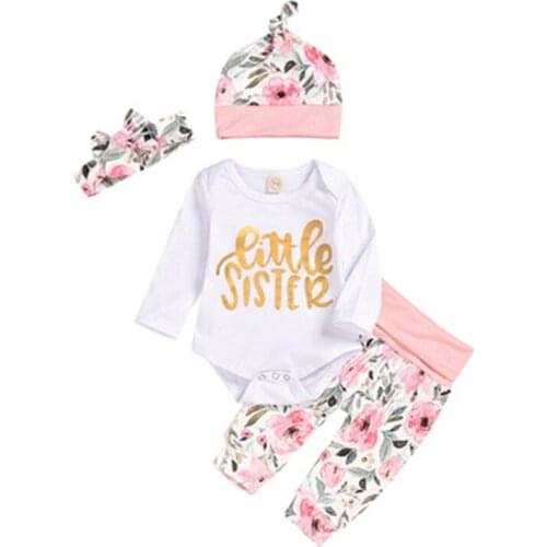 Infant Baby Girls Clothes Outfit Long sleeve Rompers+ dress+hairband 3pcs Set Summer Kids Clothes 2021