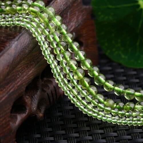2-3mm Natural Round Green Seed Spacer Peridot Beads For Jewelry Making Beads For Women 15'' Needlework DIY Beads Bracelets