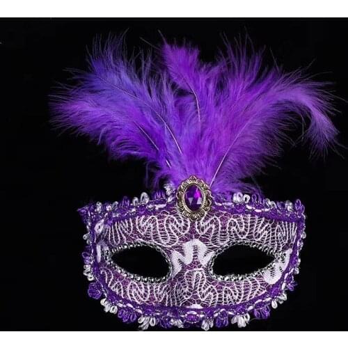 Prom Feather Mask Half Face Mask Ladies Holiday Mask Party Christmas Mask Masquerade Acting Mask Halloween Masks