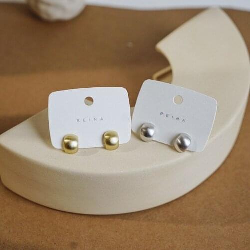 Mini Stud Earrings For Women Simple Square Gold And Silver Colour Earring Jewelry Elegant Korean Style Ladies Ear Rings Jewellry