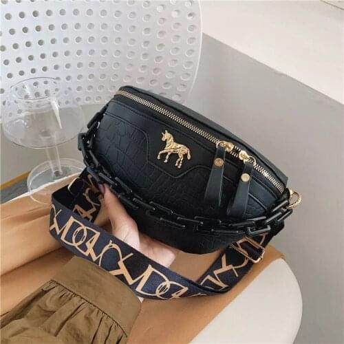 Fashion Leather Women Waist Bag 2021 New Chain Fanny Pack For Women Luxury Brand Chest Pack Ladies Shoulder Crossbody Bag