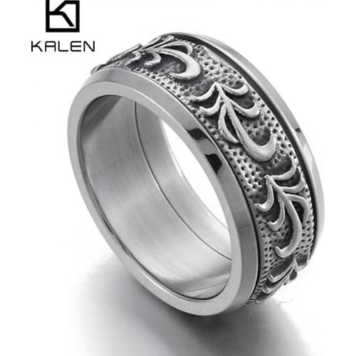 Male Vintage Punk Pattern Finger Ring Sivler Metal Roman Soldier Malone Ring Fashion Jewelry Vintage Knight Rings Ancient