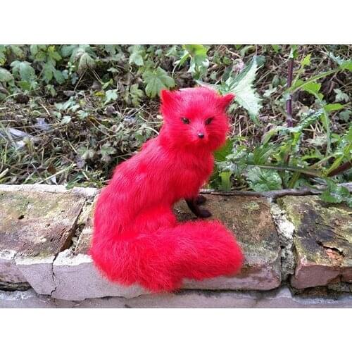 New creative simulation red fox model polyethylene&fur sitting fox doll about 16x14x13cm 2078