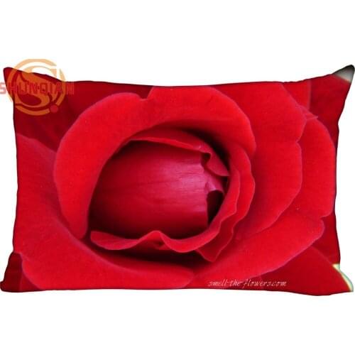 New Custom Red Rose Pillowcase Zippered Rectangle Pillow Cover Cases Size 45X35cm,40x60cm,45X75cm,50X75cm(Two sides)