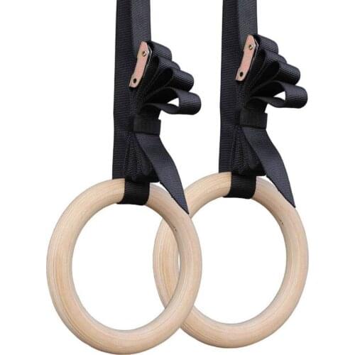 New Wooden And ABS 28mm Exercise Fitness Gymnastic Rings Gym Exercise Crossfit Pull Ups Muscle Ups