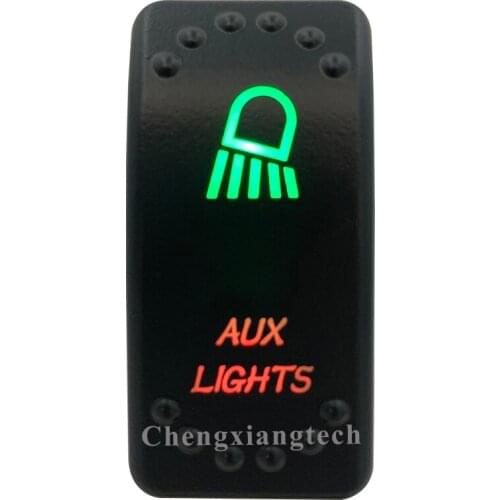 12v 24v, On Off, Up Green & Down Red Led Backlit -Aux Lights - Laser Rocker Switch for Car Boat Truck Bus Push Switch