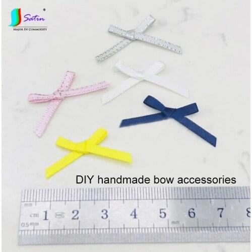 Wholesale Pink Yellow Blue Silver White Cloth Bow DIY Handmade Accessories BJD Doll Clothes Skirt Shoes Bow Decoration A0498F