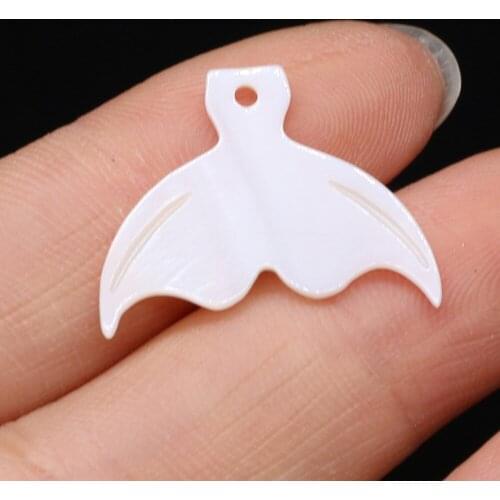 5PC Natural White Shell Fish Tail Pendants Charms Mother of Pearl Shell for Jewelry Making DIY Earring Necklace Accessories Gift