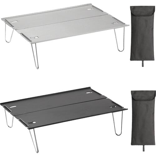 Portable Outdoor Folding Table Aluminum Alloy Collapsible Desk for Barbecue Camping Mountaineering Fishing Hiking Backpacking