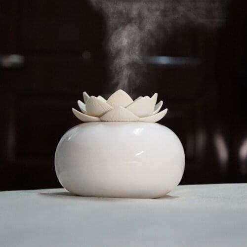 Portable Usb Air Humidifier Lotus Ultrasonic Aroma Essential Oil Diffuser Cool Mist Purifier Aromatherapy For Car Home#g4