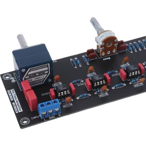 JRC5532 Preamp Amplifier Tone Control Preamplifier Board Preamplificador with Treble Bass Volume Adjustment