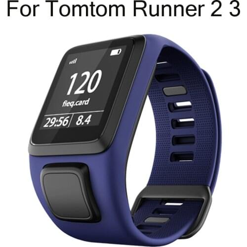 TPE Strap Replacement Silicone Band Strap for TomTom Runner 2 / 3 Spark/3 Sport GPS Watch Smart Strap Wristband Replacement
