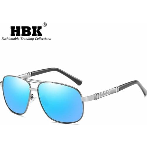 HBK Blue Square Retro Sunglasses Polarized Women Men 2021 UV400 High Quality Brand Design Male Driving Travel Sun Glasses