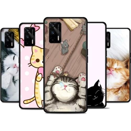 Sleeping Kitten Cat For Realme 8 GT Neo Flash Edition Explorer Master Q3 Pro Narzo30 C21 C20 C11 C20A C21Y Phone Case