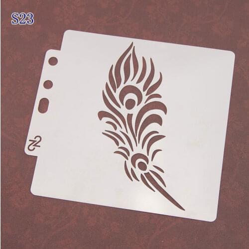 Feather Layering Stencils graffiti hand copied board hollowed out photo album graphic spray painting tool