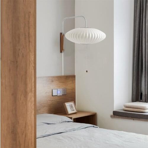 Vintage Silk Cloth Wall Light Fixture For Bedroom Modern Home Indoor Wall Lamp For Living Room/Hotel Decoration Wall Sconces