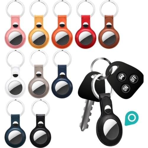 Protective Case for AirTags Locator Tracker, Anti-lost Leather Cover with Keychain Design for Convenient Carrying