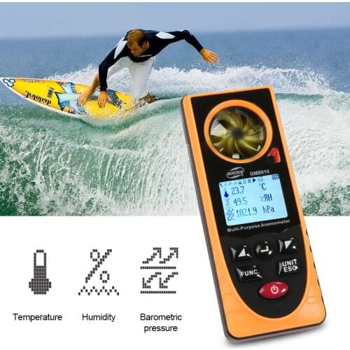10pcs GM8910 Muti-Purpose Anemometer lux temperature attitude wind speed Measuring Instrument