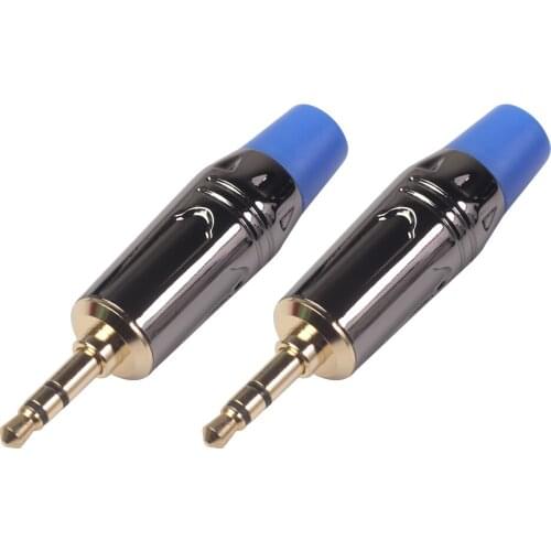 2x 3.5mm(1/8 inch) Male Plug Audio Jack Connector Stereo Adapter, Gold Plated