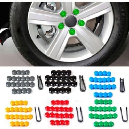 50% HOT SALES！！！New Arrival 20Pcs 17mm Car Vehicle Wheel Center Nut Protection Cover Caps with Removal Tool