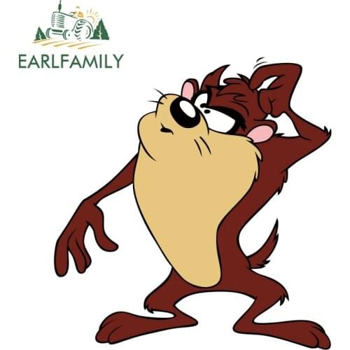 EARLFAMILY 13cm X 12.3cm Personality Tasmanian Devil Decal Cartoon Car Sticker Motorcycle Decor Graphics Waterproof Car Styling