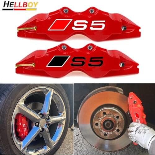 Car Wheel Brake Pad Discs Rotors Caliper Cover Sticker For AUDI A5 S5 B9 B8 RS5 S line A6 C7 Front Rear Tire Brakes Accessories