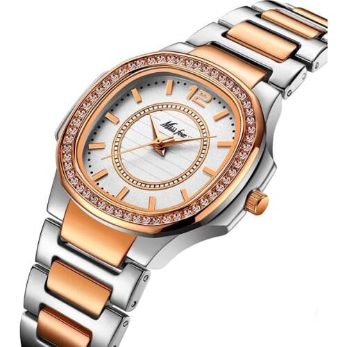 MISSFOX Rose Gold Watch Women Quartz Watches Ladies Top Brand Luxury Stainless Steel Female Wrist Watch Girl Golden Clock Hours